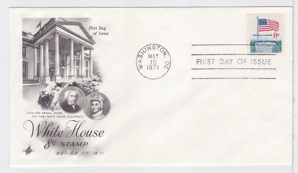 TurtlesTradingPost- Flag over Whitehouse #1338F Sheet Stamp- FDC 1971 Artcraft - Image 1 of 1