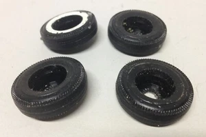 Vintage Junkyard Parts- 1:24 Scale Hubley Tires & 2 Wheel Backs - c. 1961 - Picture 1 of 4
