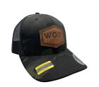 Woo! Tungsten SnapBack Fishing Hat Black Multicamo Leather Patch One Size