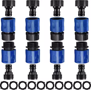 16 Pieces Garden Hose Quick Connector 3/4 Inch Plastic Water Hose Fittings Male - Picture 1 of 6