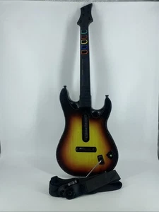 Xbox 360 Guitar Hero Wireless Red Octane Sunburst Guitar Strap Working - Picture 1 of 12