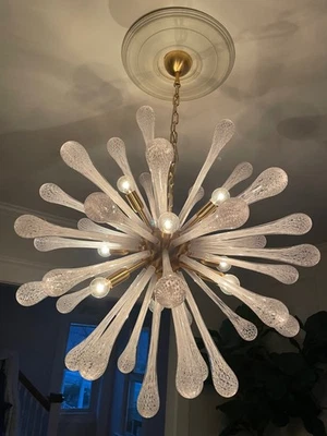 31" Handblown Italian Murano Glass Sputnik Chandelier, Shipping from USA - Image 1 of 4