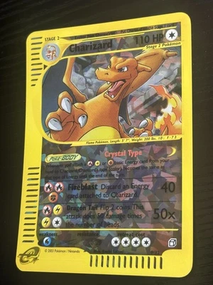 2003 Pokémon TCG Crystal Charizard Skyridge Transparent Box Topper 9/12 NM - Image 1 of 4