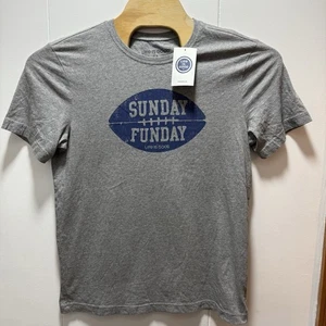Life Is Good Men’s Size Medium Gray T Shirt Sunday Funday Football NEW WITH TAGS - Picture 1 of 6