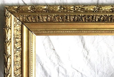 ANTIQUE FITS 8 X 16 GOLD GILT PICTURE FRAME WOOD FINE ART VICTORIAN ORNATE DEEP - Image 1 of 4