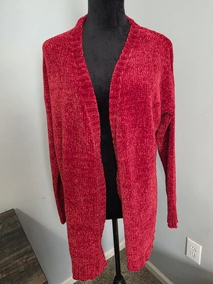 Просто Noelle красный кардиган с плетеной спиной женщин размер L/XL новый с ярлыками - Изображение 1 из 4