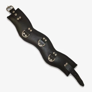 Prowler RED Leather Posture Collar Black,High Neck Restraint D-Rings Lockable - Picture 1 of 4