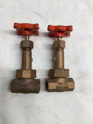2 NOS STOCKHAM B 120 3/8 Brass Gate Valves - Image 1 of 4