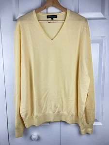 Fairway & Greene Herren Large V-Neck Pullover Italienische Merinowolle Golf Gelb - Bild 1 von 8