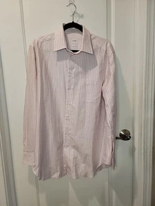Armani Collezioni Luxury Pink Striped Cotton Dress Shirt (Men’s Size 41/16 ) - Picture 1 of 8