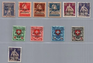 Schweiz Ausg. f. Int. Organisationen Michel-Nr. 16 X - 25 X gestempelt - Bild 1 von 2