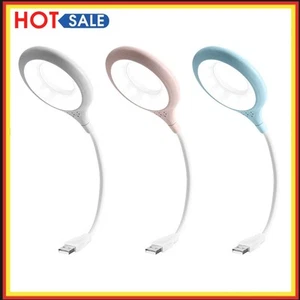 Lampe LED USB Rechargeable Flexi Anneau Protection Yeux Étude Ordinateur Portable Veilleuses - Photo 1/11