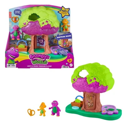 Fisher-Price – Barney’s World Lights & Sounds Treehouse Playset with Figures - Image 1 of 3