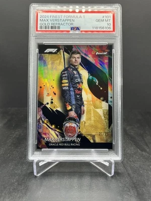 2024 Topps Finest Formula 1 F1 Max Verstappen Uncommon Gold 21/25 PSA 10 #101 - Image 1 of 2