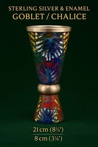 ¡ÚNICO CÁLIZ IGLESIA CATÓLICA DEL SIGLO XIX VERMEIL PLATA ESTERLINA ENORME! - Imagen 1 de 20