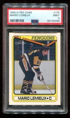 1990 O-Pee-Chee #175 Mario Lemieux PSA 9 Mint Penguins HOF~(PL) - Image 1 of 2