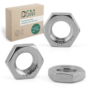 Sechskantmutter niedrige Form DIN 439 | Edelstahl A2 |Gegenmutter flach | M3-M16 - Bild 1 von 7