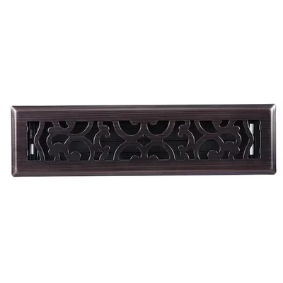 (2) Allen + Roth Savannah Floor Register Oil Rubbed Bronze Finish Sz 12"L x 2"W - Image 1 of 4