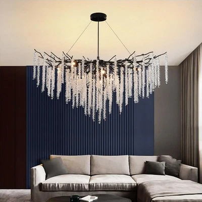  Luxury Crystal Chandelier Round Crystal Pendant Light, Silver For Patio - Image 1 of 4