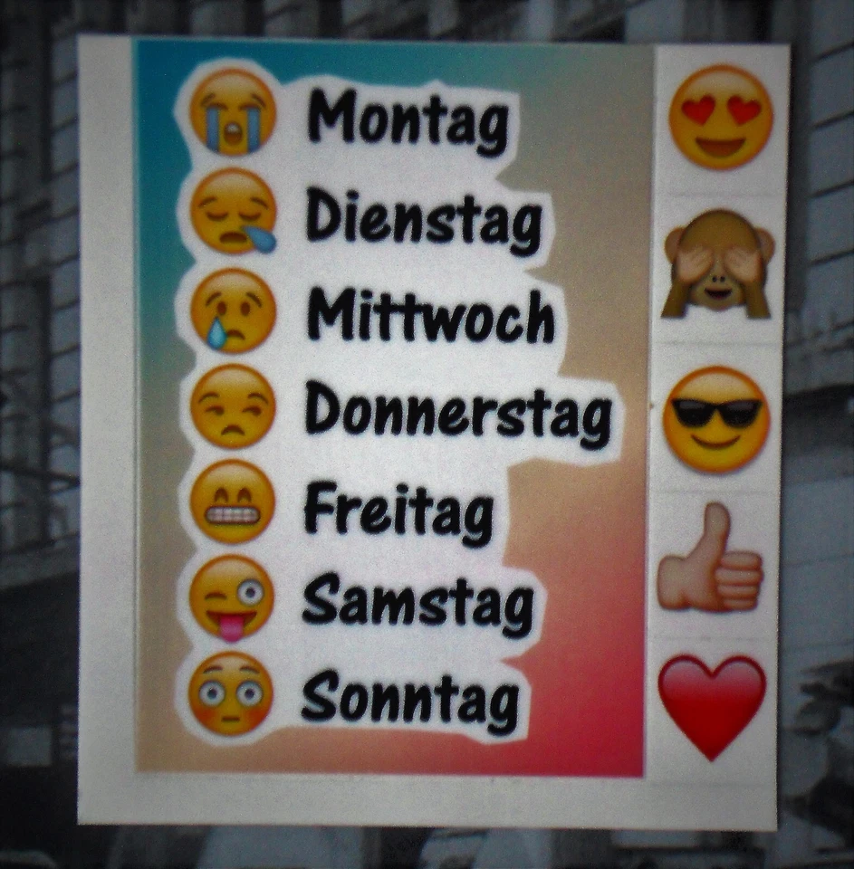 Handy-Sticker "Week" Smartphone Aufkleber 6-teilig NEU # - Bild 1 von 1