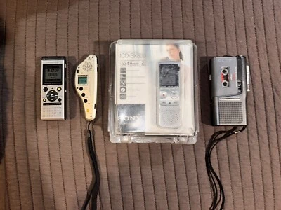 Lot Sony ICD-BX800 and Sony  M-679V  Oyimpus   V-90 Olympus  RECORDER WS-852 - Image 1 of 4