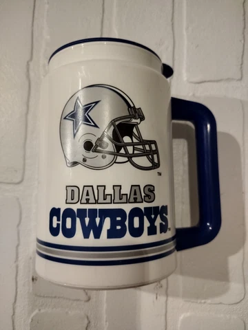 VTG 1998 Dallas Cowboys Football Helmet NFL Whirley Handled Travel Mug/Cup w/Lid Cover