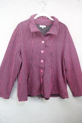 Habitat Long Sleeve Button Up Tunic-Size Large-Art to Wear - Image 1 of 4