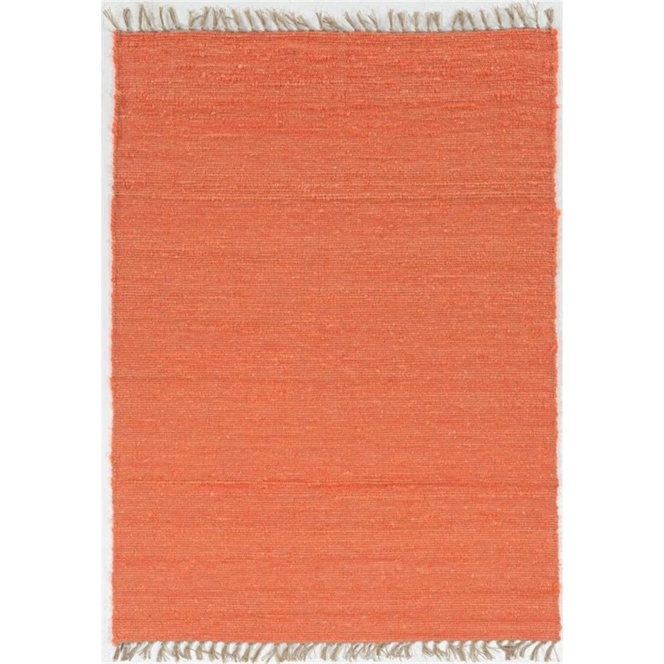 Riverbay Furniture 3'6" x 5'6" Hand Woven Wool Area Rug in Coral - Image 1 of 3