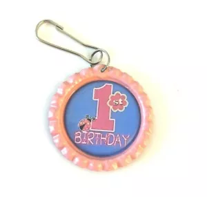Beautiful Baby's First Birthday inspired zipper pull for girls. - Picture 1 of 1
