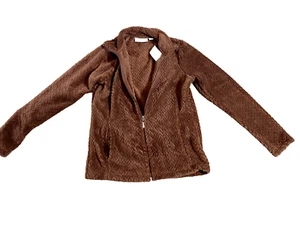Jason Maxwell Jacket Womens PS Petite Small Brown Fleece Zip UP NEW - Picture 1 of 18