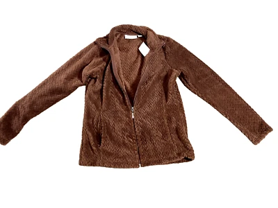 Jason Maxwell Jacket Womens PS Petite Small Brown Fleece Zip UP NEW - Image 1 of 4