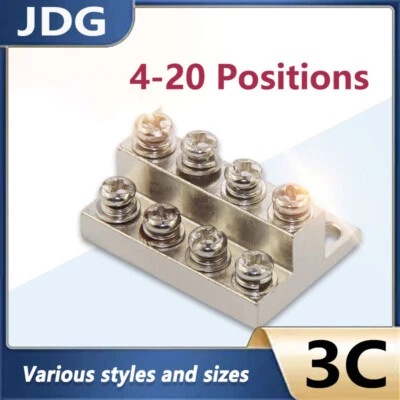 Terminal Grounding Bar Copper Strip 4-20 Positions for Electrical Distribution - Image 1 of 4