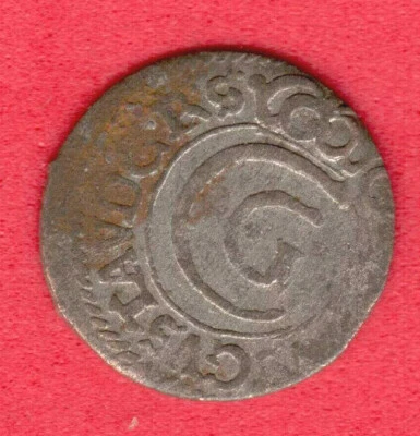 Livonia Schilling 1655 Carl X Gustav Sweden Latvia Riga Germany 1680 - Image 1 of 2