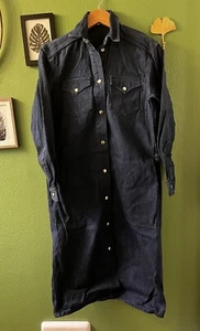 Vintage EDDIE BAUER Long Sleeve Maxi Denim Shirt Dress Blue Size S, Modest - Picture 1 of 8