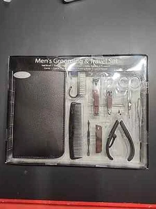 Men's Grooming and Travel Kit Nail Clippers Scissors Tweezers Comb Folding Knife - Picture 1 of 6