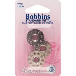 Hemline Sewing Machine Metal Bobbins 3pcs - Picture 1 of 3