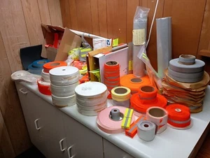 Vintage Hi Vis Reflective Cloth Tape Fabric Striping and Materials !!HUGE LOT!! - Picture 1 of 16