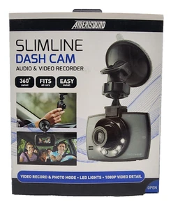 Grabadora de audio y video Amerisound Slimline Dash Cam 1080p video pantalla LCD de 2,4" - Imagen 1 de 7