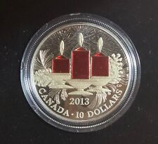 Canada 2013 'Holiday Candles' Enameled Proof $10 Silver Coin（COA&Box）
