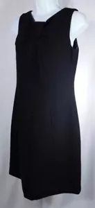 Vestido ARMANI COLLECZIONI Negro Sin Mangas Lana Crepe Recogido Escote Talla 6 - Imagen 1 de 5