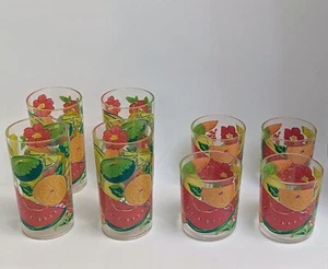 Juego De Colección De 8 Vasos Acrílicos - Motivo Fruta - 4 Vasos, 4 Rocas - Imagen 1 de 19