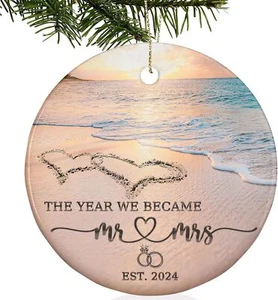 Engagement Gifts for Couples, Our First Christmas Married Ornament 2024, Wedd... - Picture 1 of 7