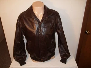 Vtg EUROPE CRAFT MEMBERS ONLY CAFE RACER BROWN LEATHER MOTORCYCLE JACKET Size 40 - Picture 1 of 8