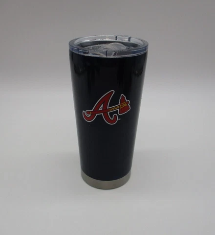 Atlanta Braves Tumbler 20 oz Navy Blue Stainless Steel Cover