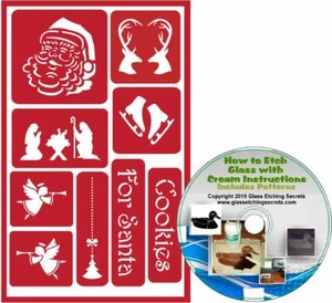  Santa & Christmas Holiday Reusable Stencils: Adhesive Stencils with Reindeer - Picture 1 of 4