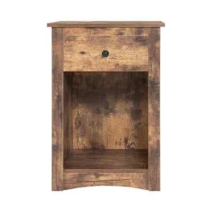 Rustic Brown Nightstand with 1-Drawer - 15.74 in W Ideal for Small Spaces - Picture 1 of 5