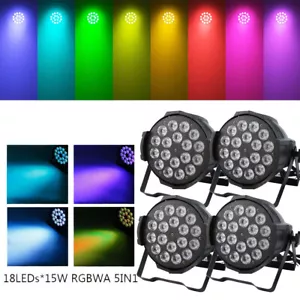 4PCS 300W RGBWA 5in1 LED Par Light DMX Stage DJ Par Can Light Wash Party Lights - Picture 1 of 12