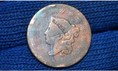 1834 LARGE CENT * Large 8 * Large Stars * Large Letters * N6  * R4 * Bargain2 - Image 1 of 3