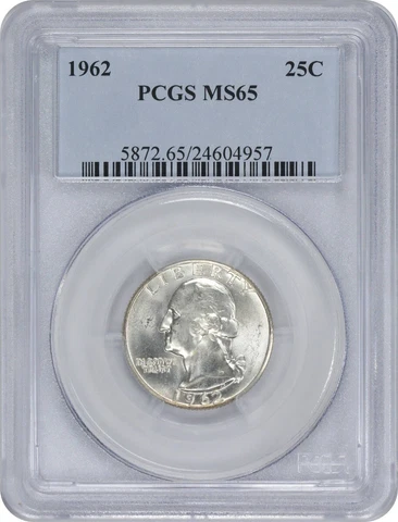 1962 Washington Silver Quarter MS65 PCGS Cover