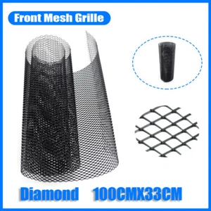 100x33cm Black Diamond Aluminium Car Bumper Grille Mesh Net Vent Hole 8x16mm # - Bild 1 von 9